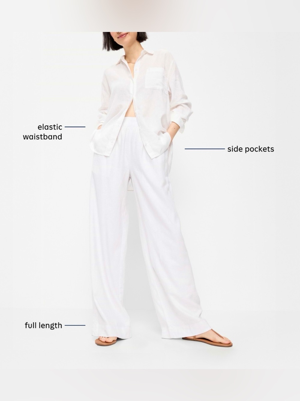 Old Navy High Waisted Linen Blend Super Wide Leg Pants - Picture 9 of 11